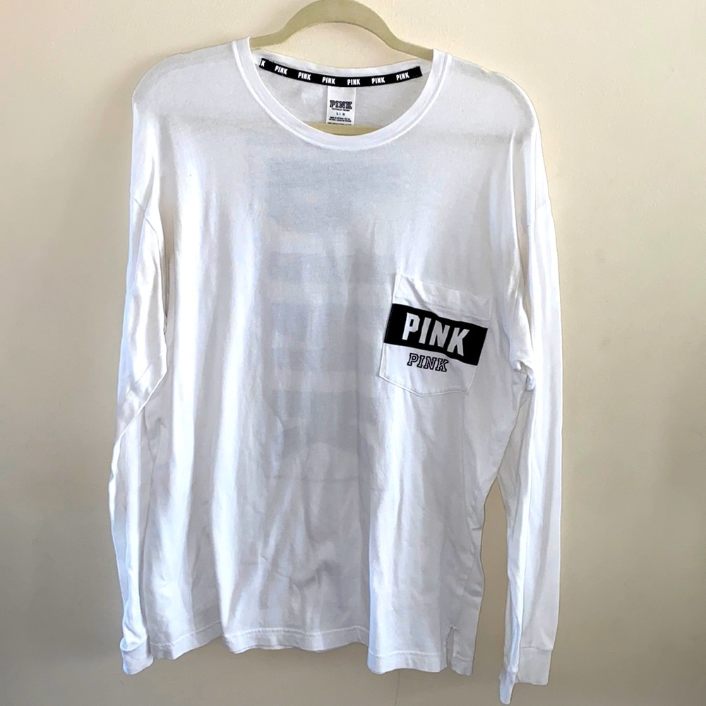 VS PINK: White & Black LongSleeve Top